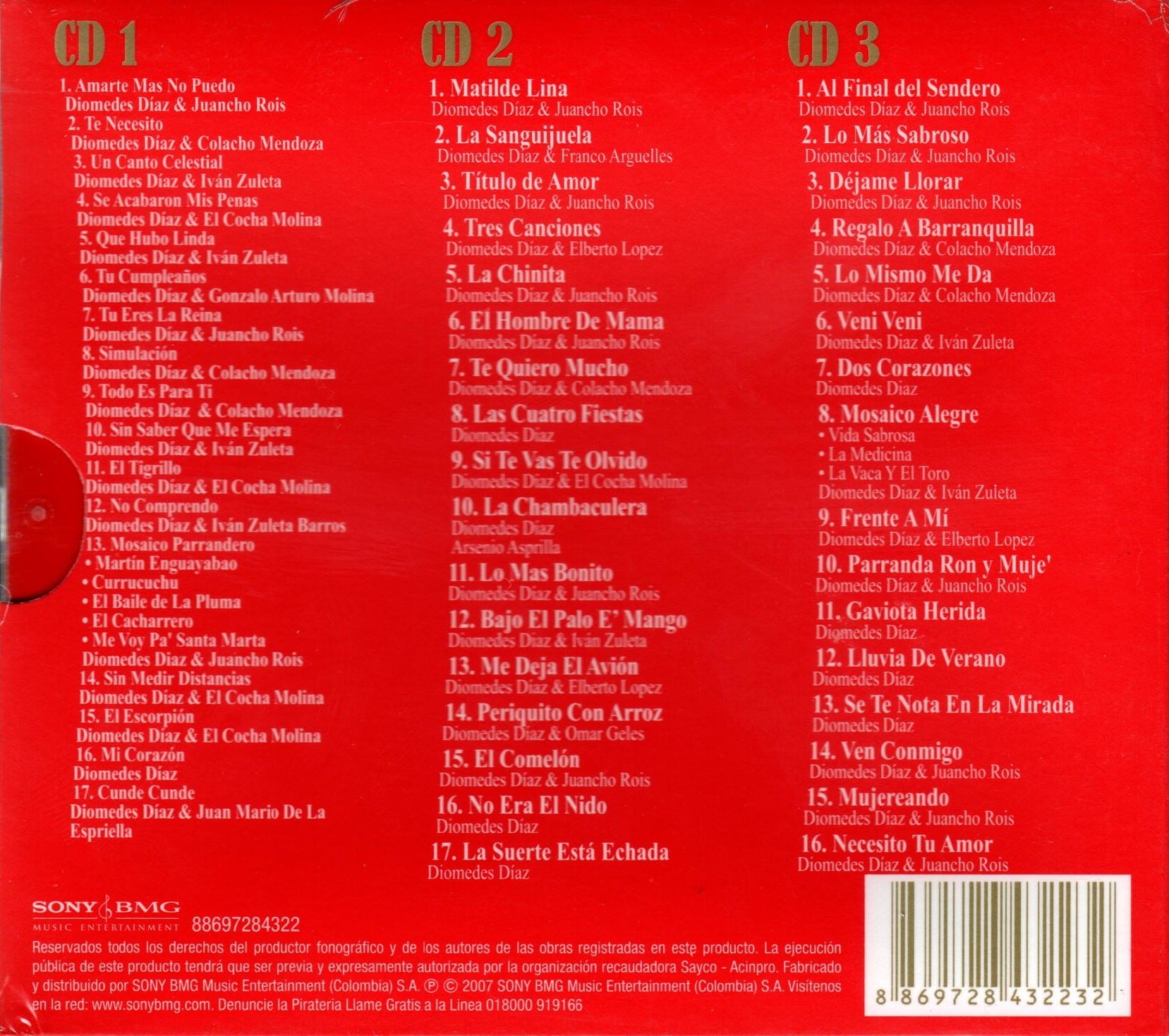 CD X3 LAS 50 DE DIOMEDES DIAZ VOL. 2