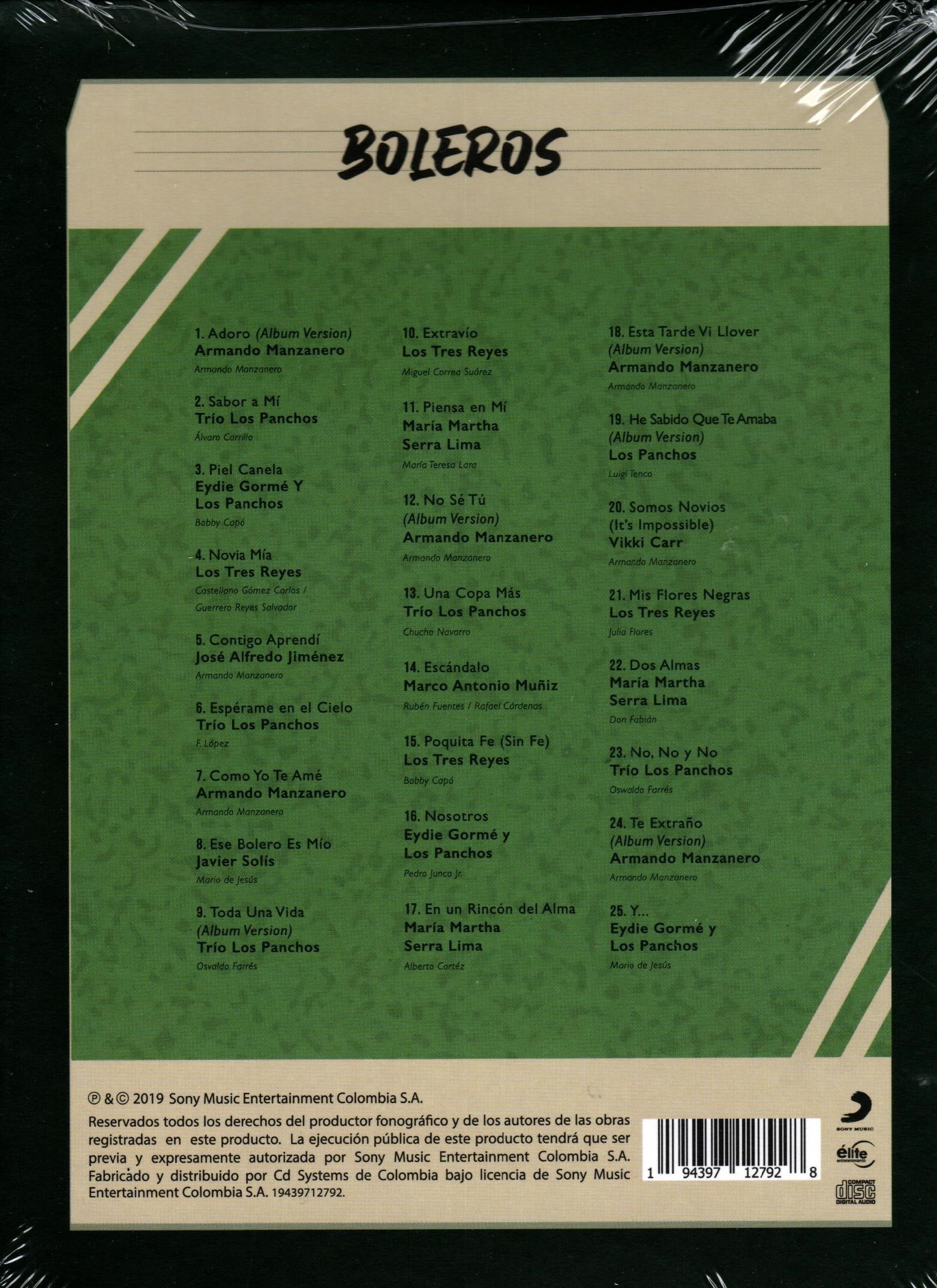 CD Sony Music - Boleros 2020