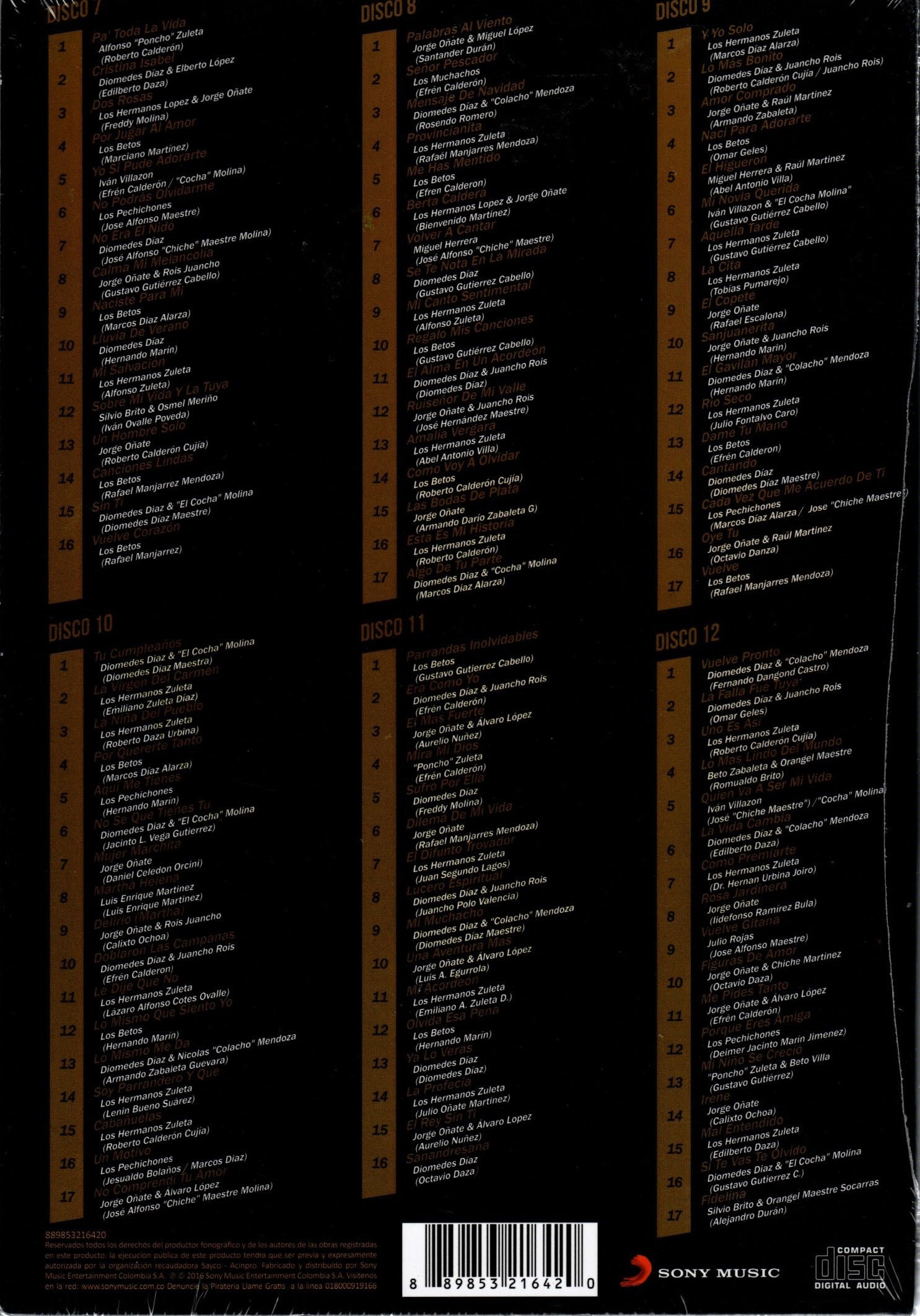 CD X6 El Vallenato - Historia musical de Colombia Vol.2