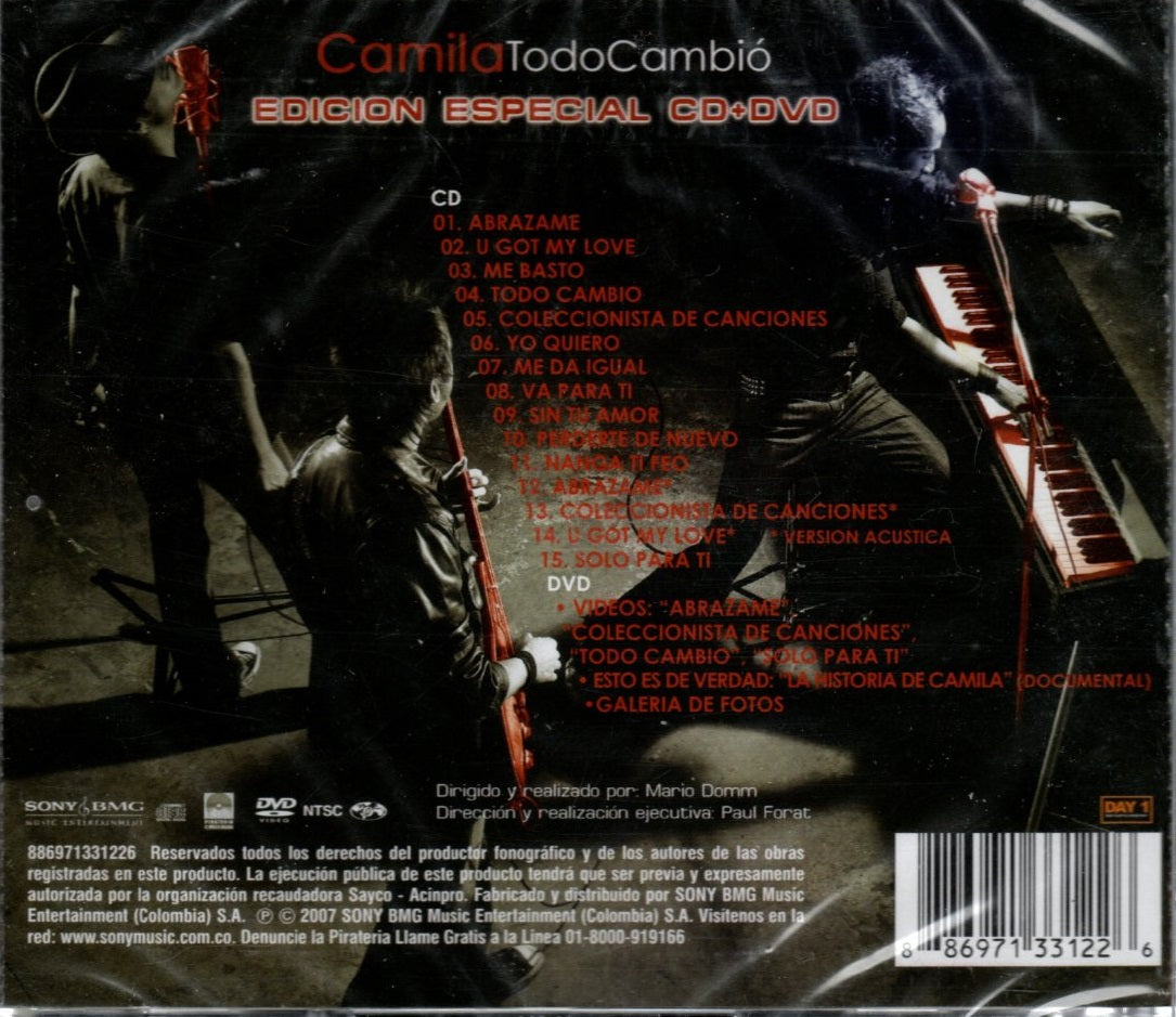 CD + DVD Camila – Todo Cambió (Edición Especial)