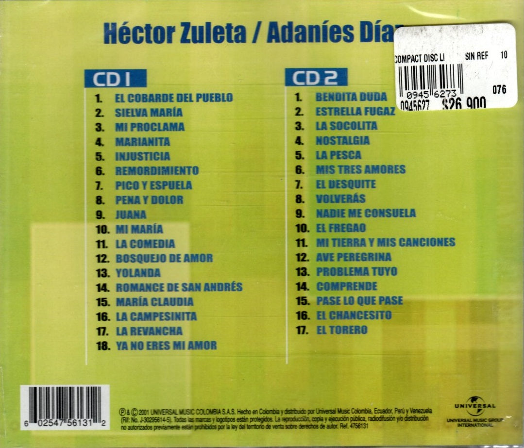 CD X2 Héctor Zuleta, Andaníes Díaz - Grandes éxitos