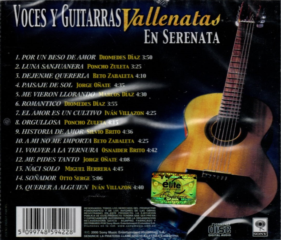 CD Voces y guitarras vallenatas en serenata