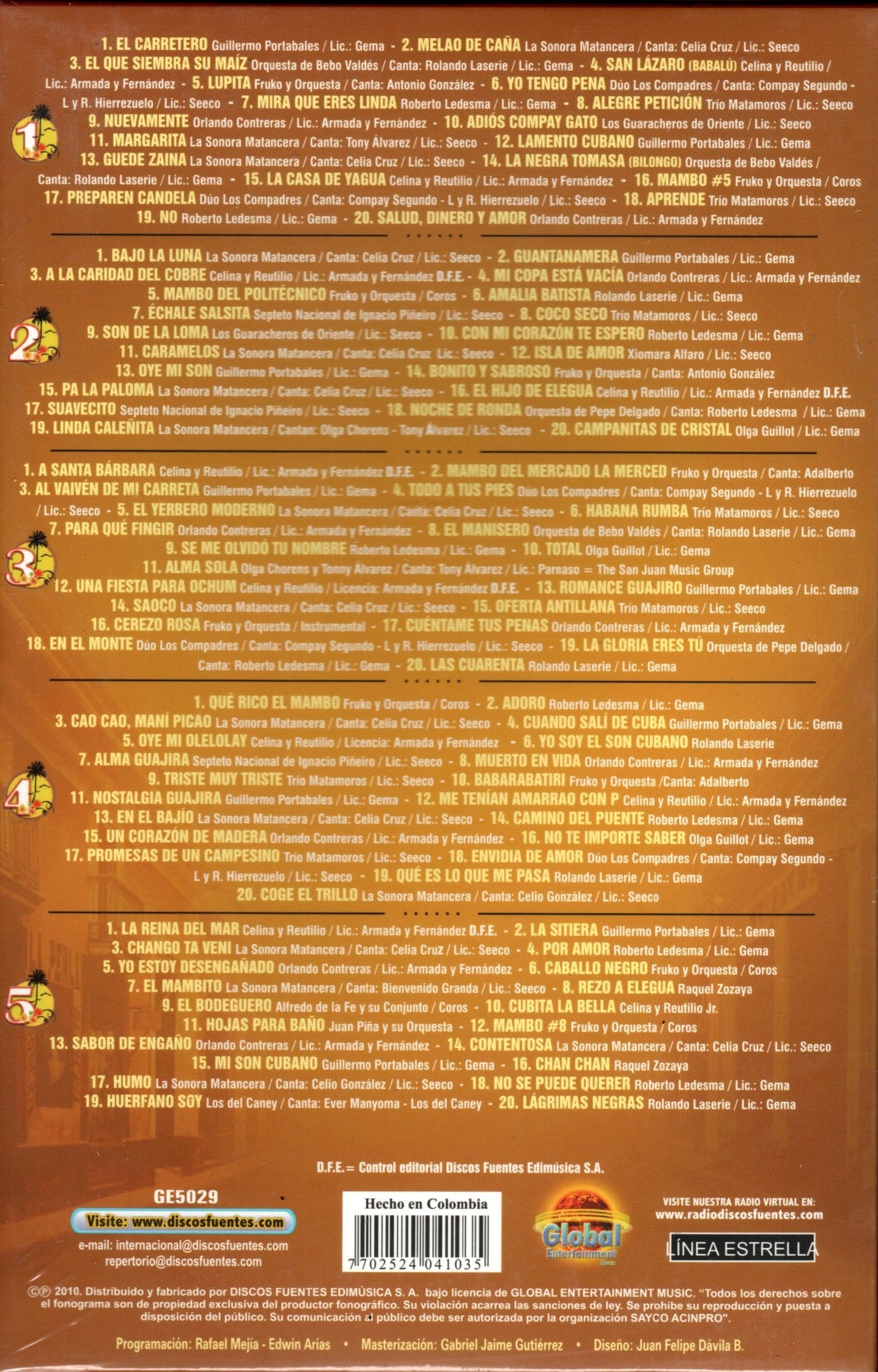 CD X5 100 Éxitos Del Siglo - Música Cubana