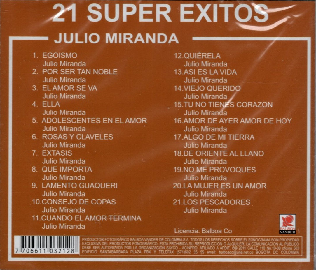 CD Julio Miranda - 21 Súper Éxitos