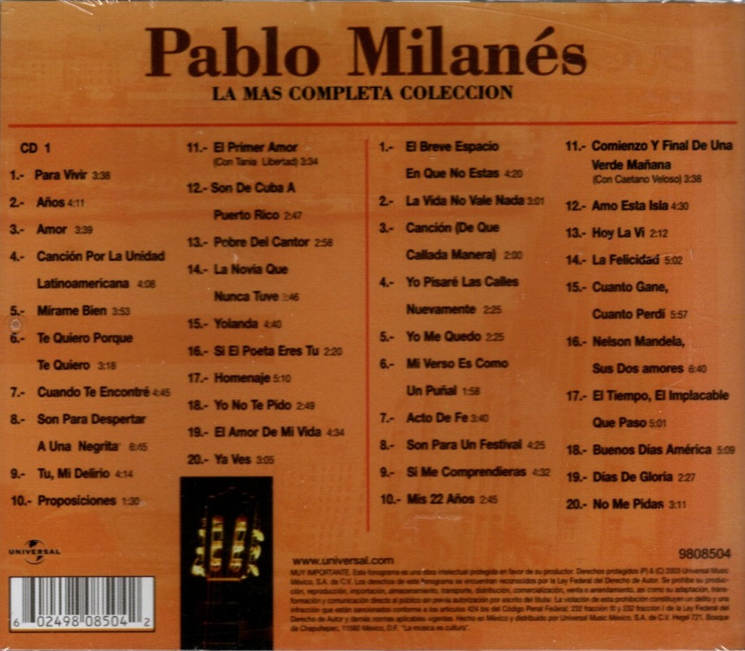 CDX2 Pablo Milanés – La Mas Completa Colección