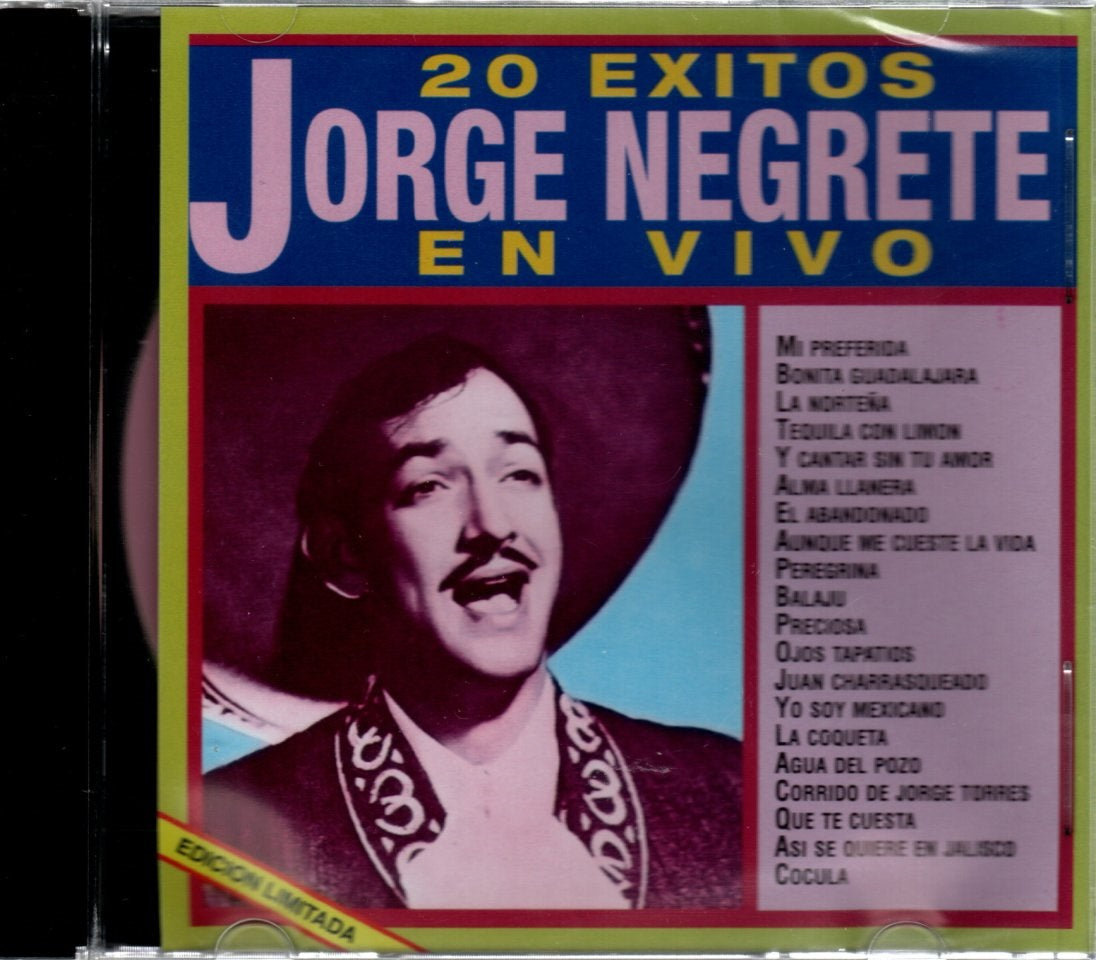 CD Jorge Negrete - 20 Éxitos En Vivo