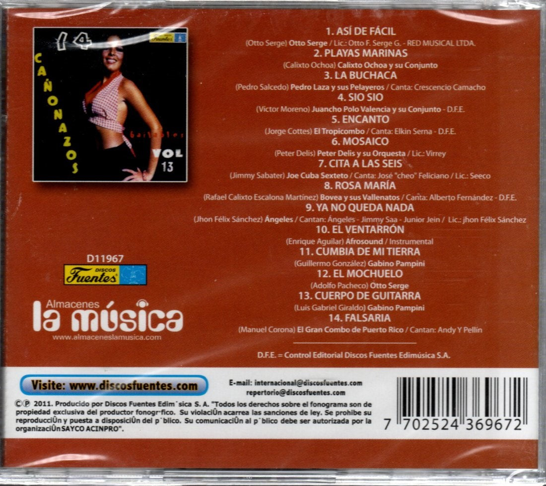 CD 14 Cañonazos Bailables Vol 13