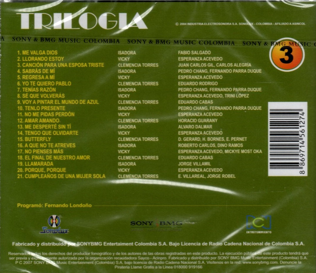 CD Isadora, Vicky Y Clemencia Torres - Trilogia