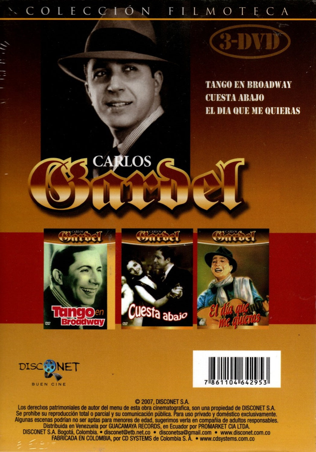 DVDX3 Carlos Gardel - Colección de sus mejores películas VOL.2