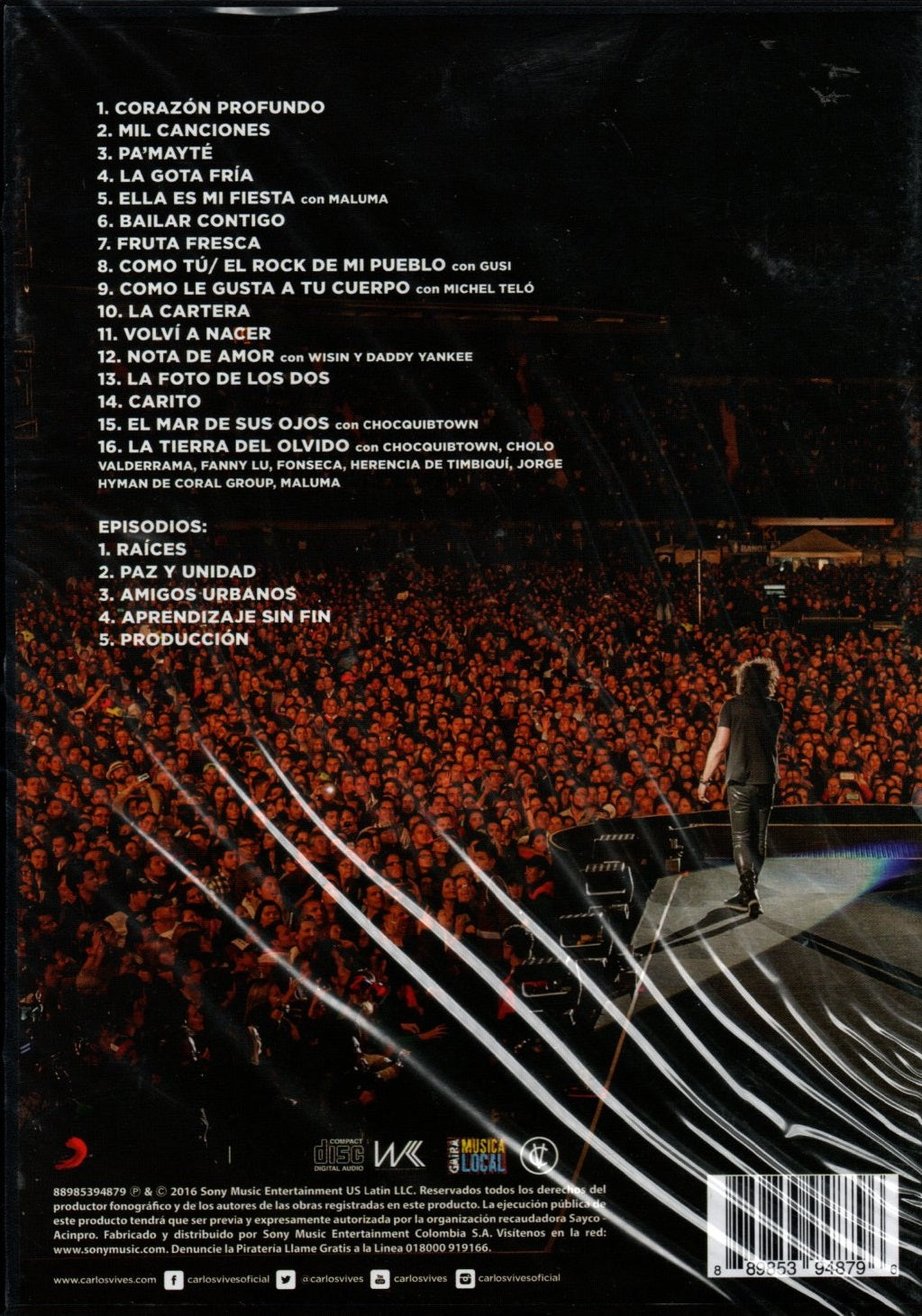 DVD Carlos Vives - Amigos desde el estadio el Campín de Bogotá