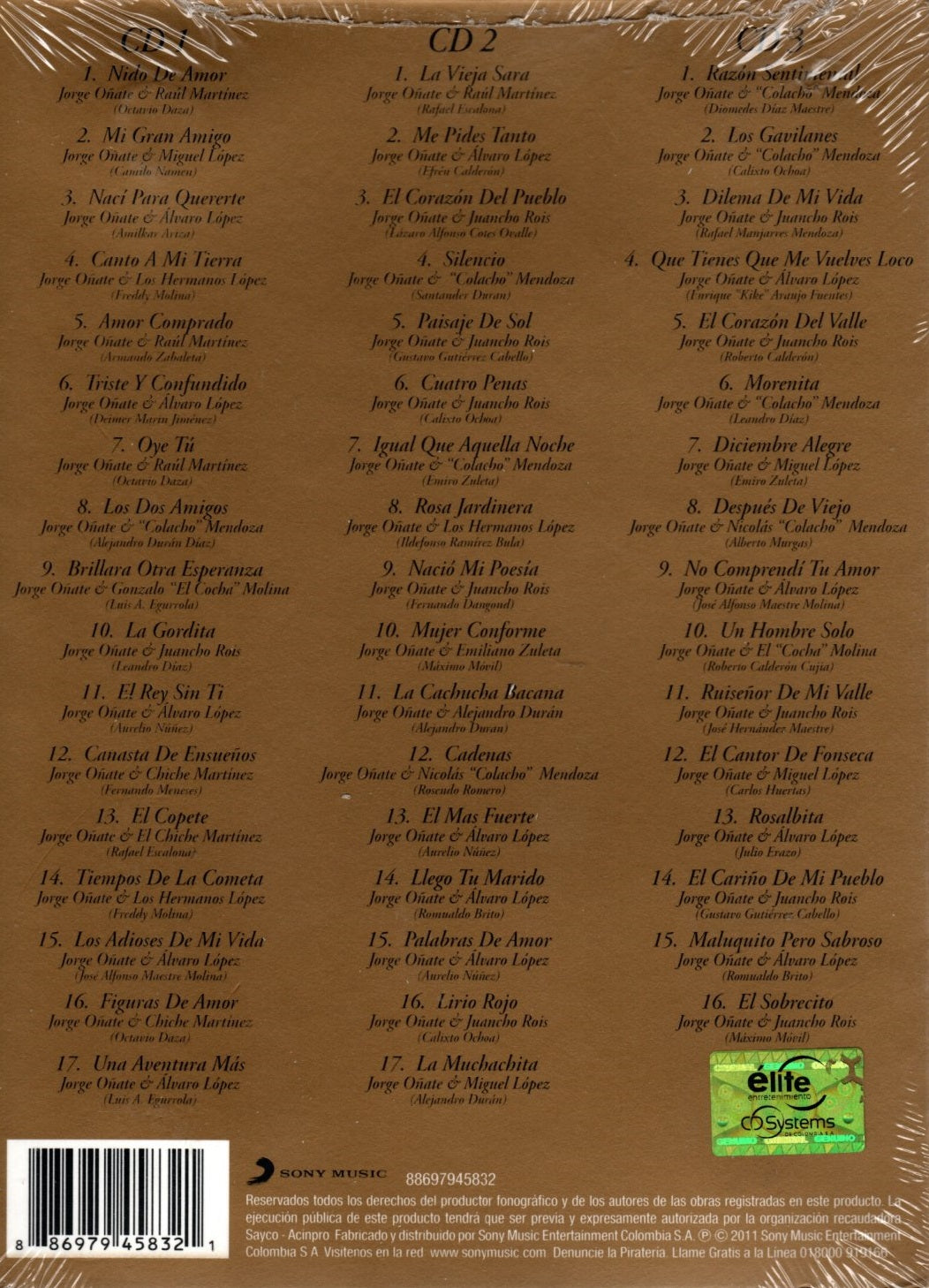 CDX3 Jorge Oñate - Las 50 De Jorge Oñate Vol.1