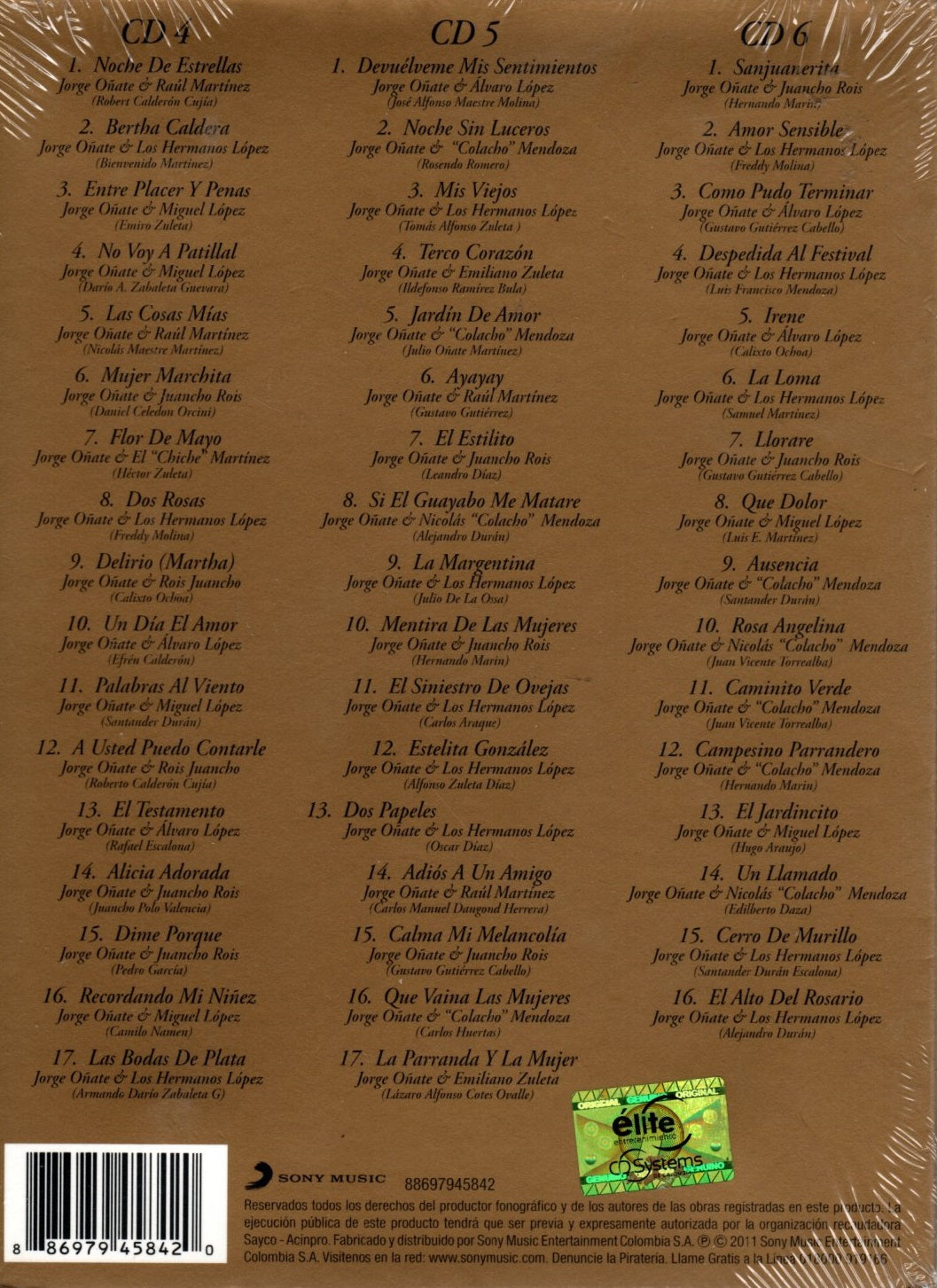 CDX3 Jorge Oñate - Las 50 de Jorge Oñate VOL.2