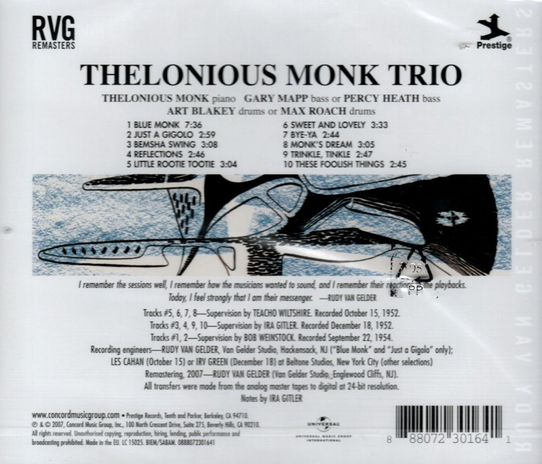 CD Thelonious Monk Trio – Thelonious Monk Trio