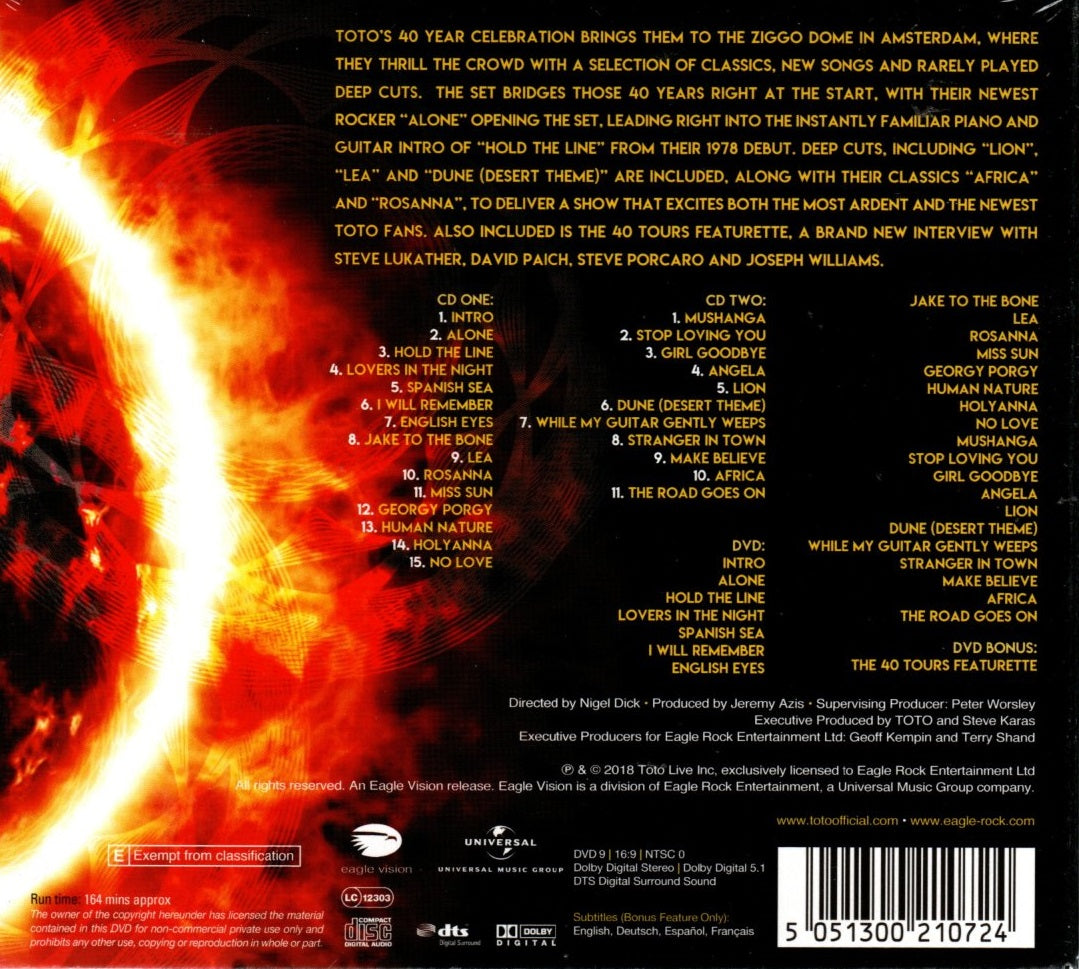 CD + DVD Toto – 40 Tours Around The Sun