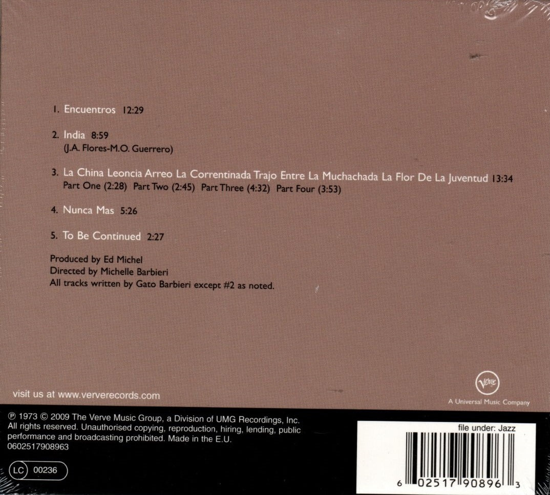 CD Gato Barbieri – Chapter One: Latin America