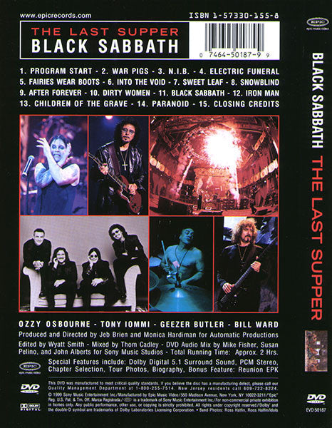DVD Black Sabbath – The Last Supper