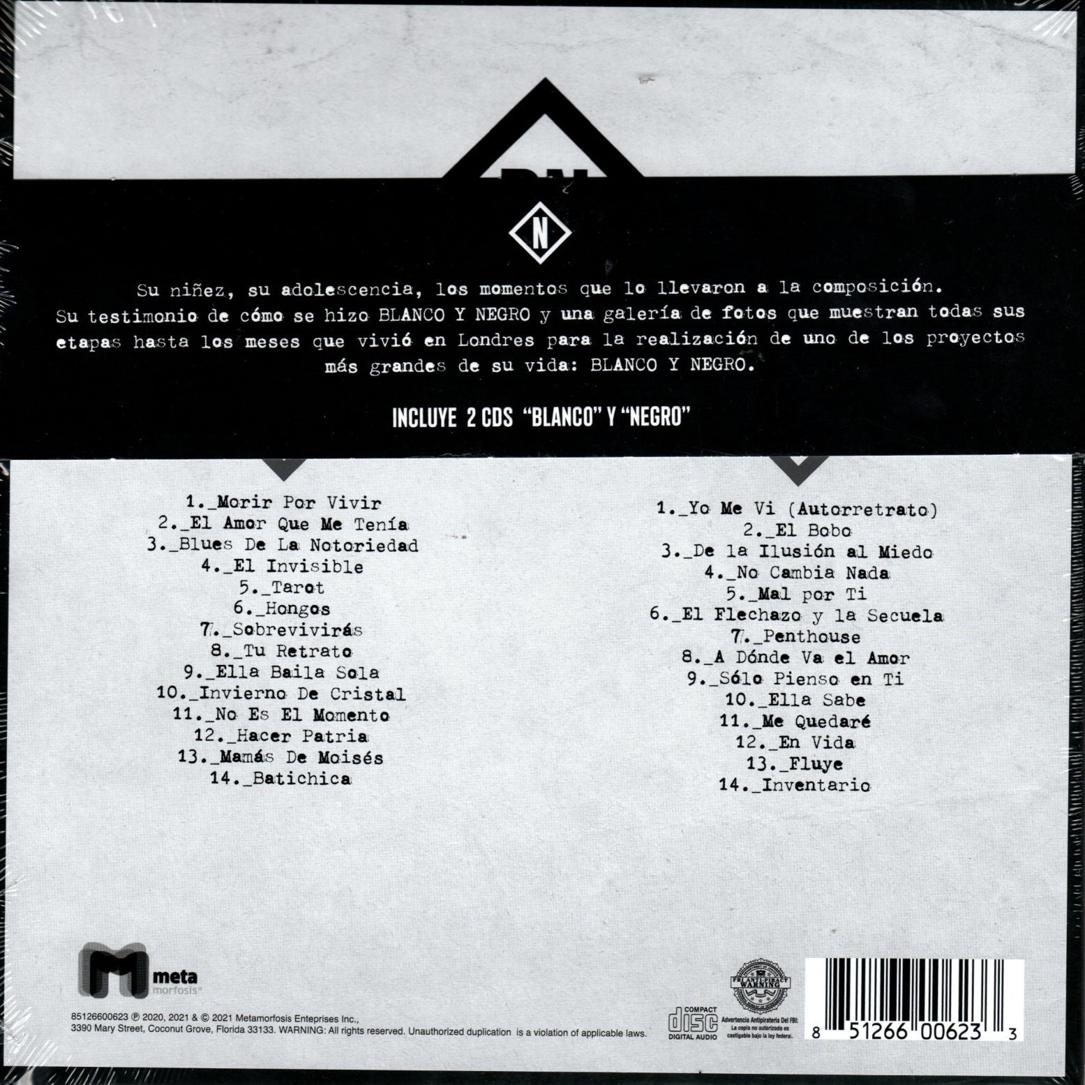 CDX2+ Libro Ricardo Arjona - Blanco y Negro