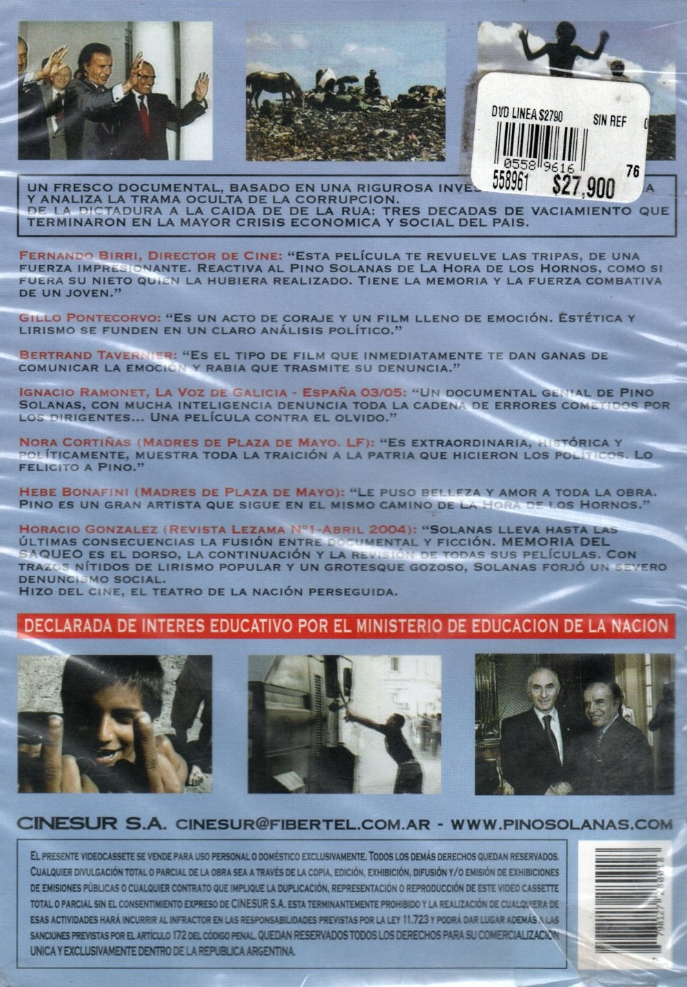 DVD MEMORIA DEL SAQUEO