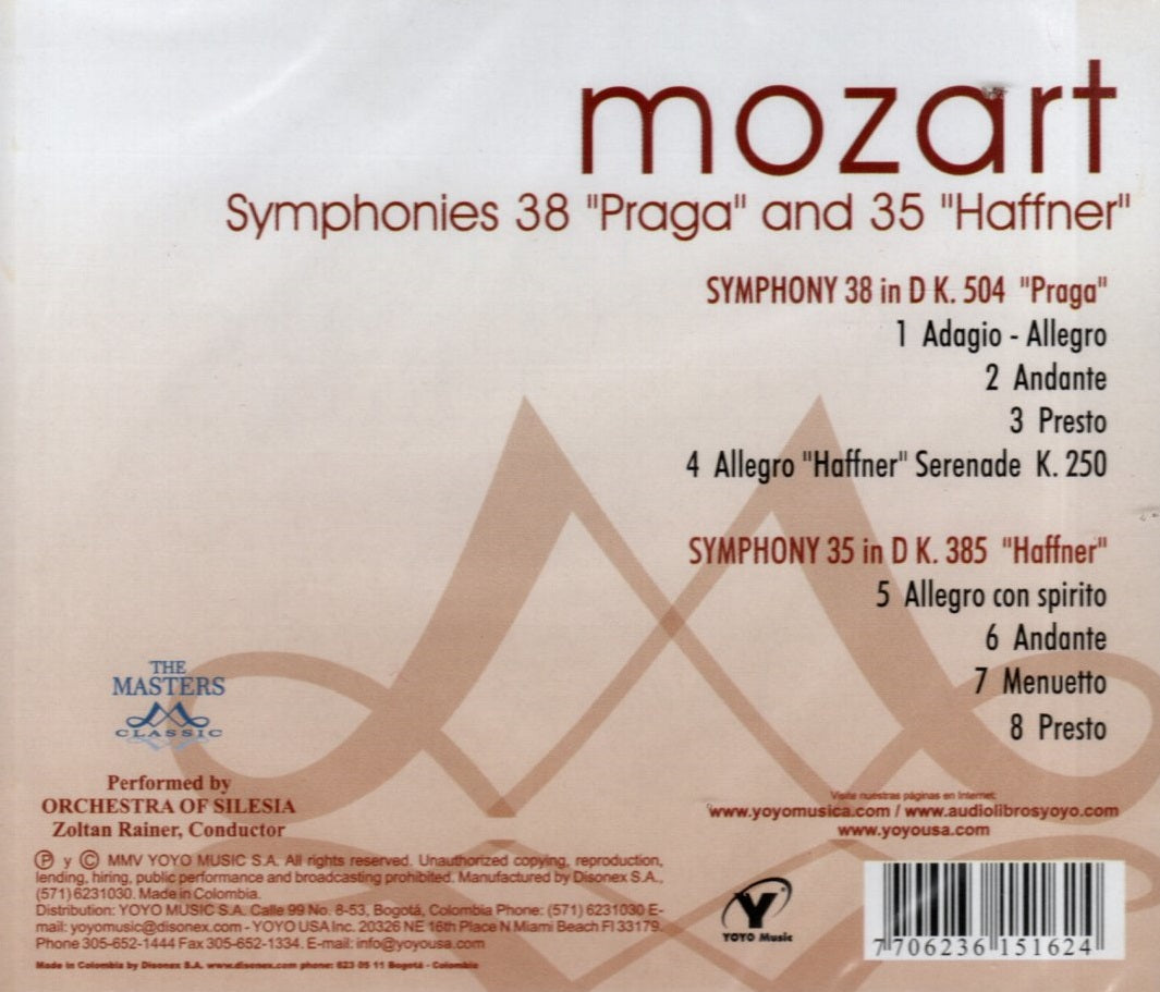 CD Monzart - Symphonies 38 Praga