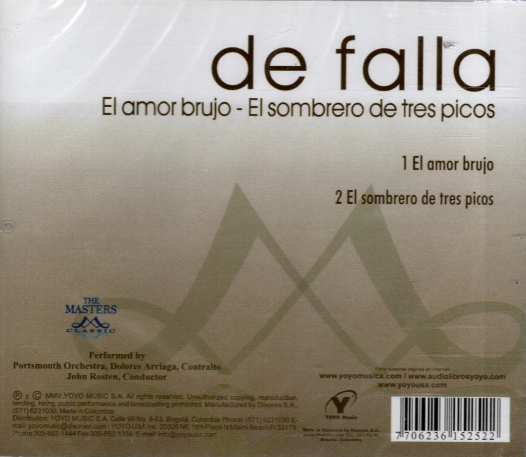 CD De Falla - El Amor Brujo El Sombrero De Tres Picos