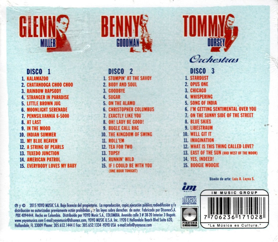 CD X3 ORCHESTRAS GLENN MILLER BENNY GOODMAN TOMMY DORSEY