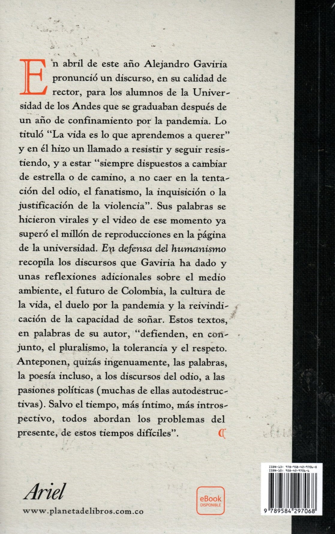 Libro Alejandro Gaviria - En Defensa Del Humanismo