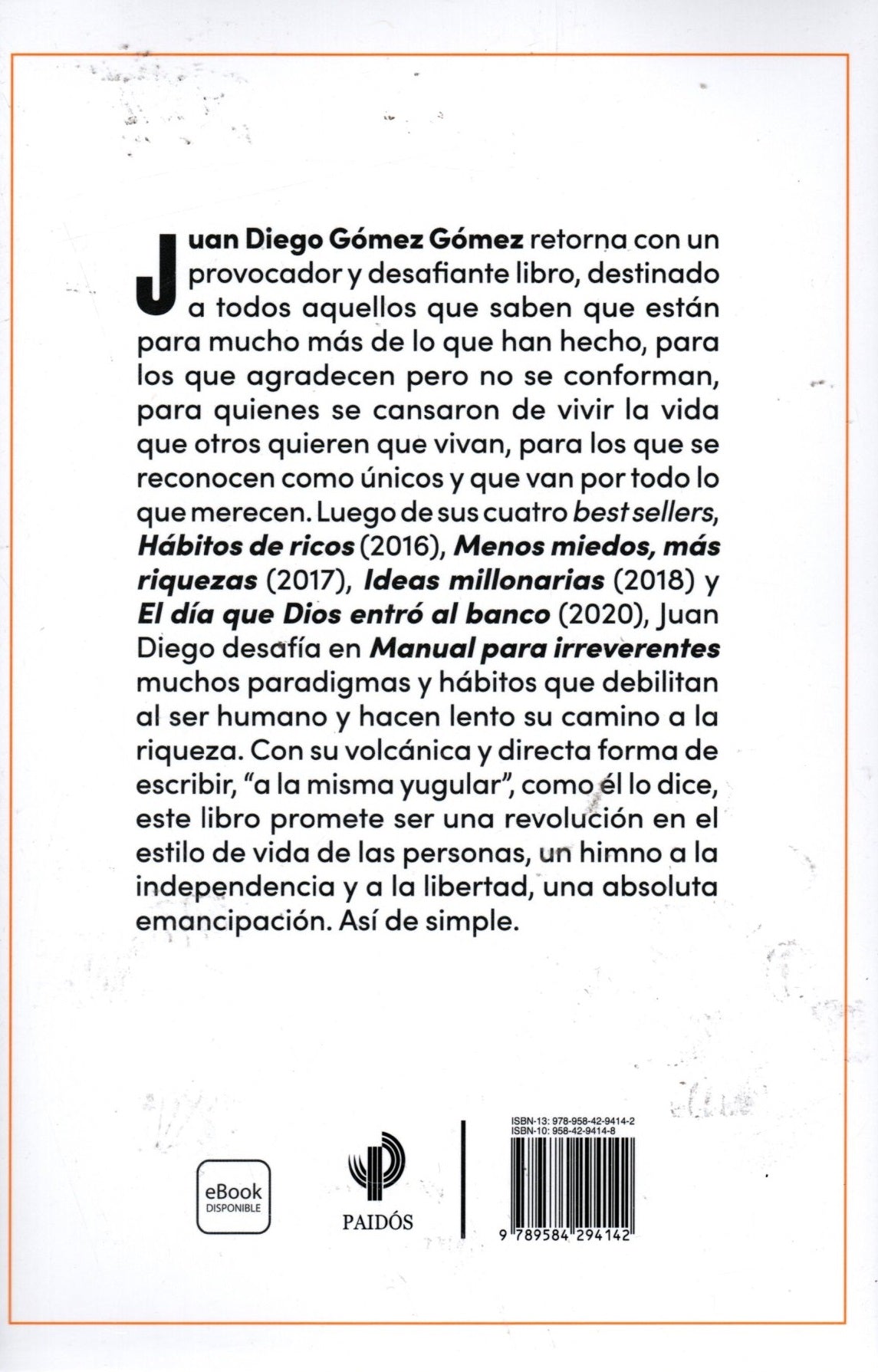 Libro Juan Diego Gómez Gómez - Manual Para Irreverentes