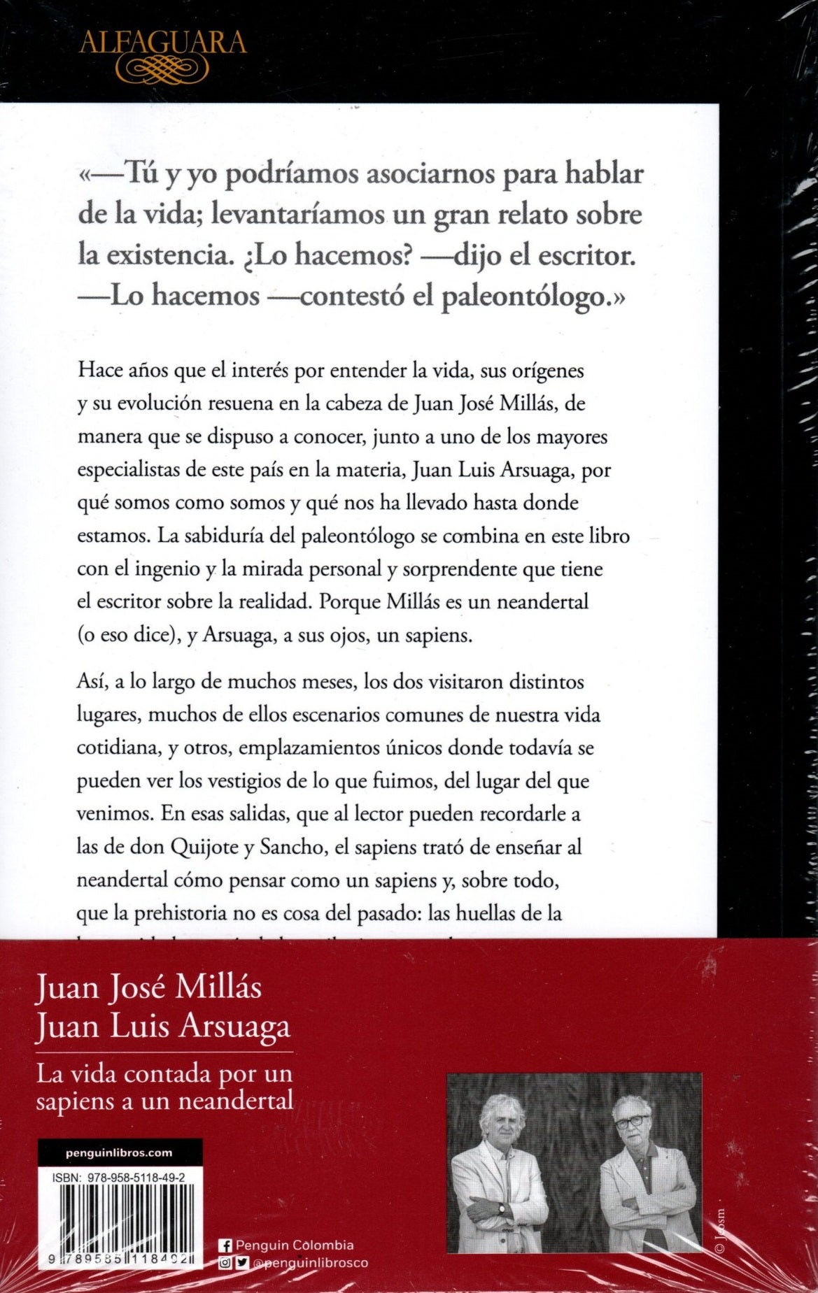 Libro Juan Millás, Juan Arsuaga - La Vida Contada Por Un Sapiens A Un Neandertal