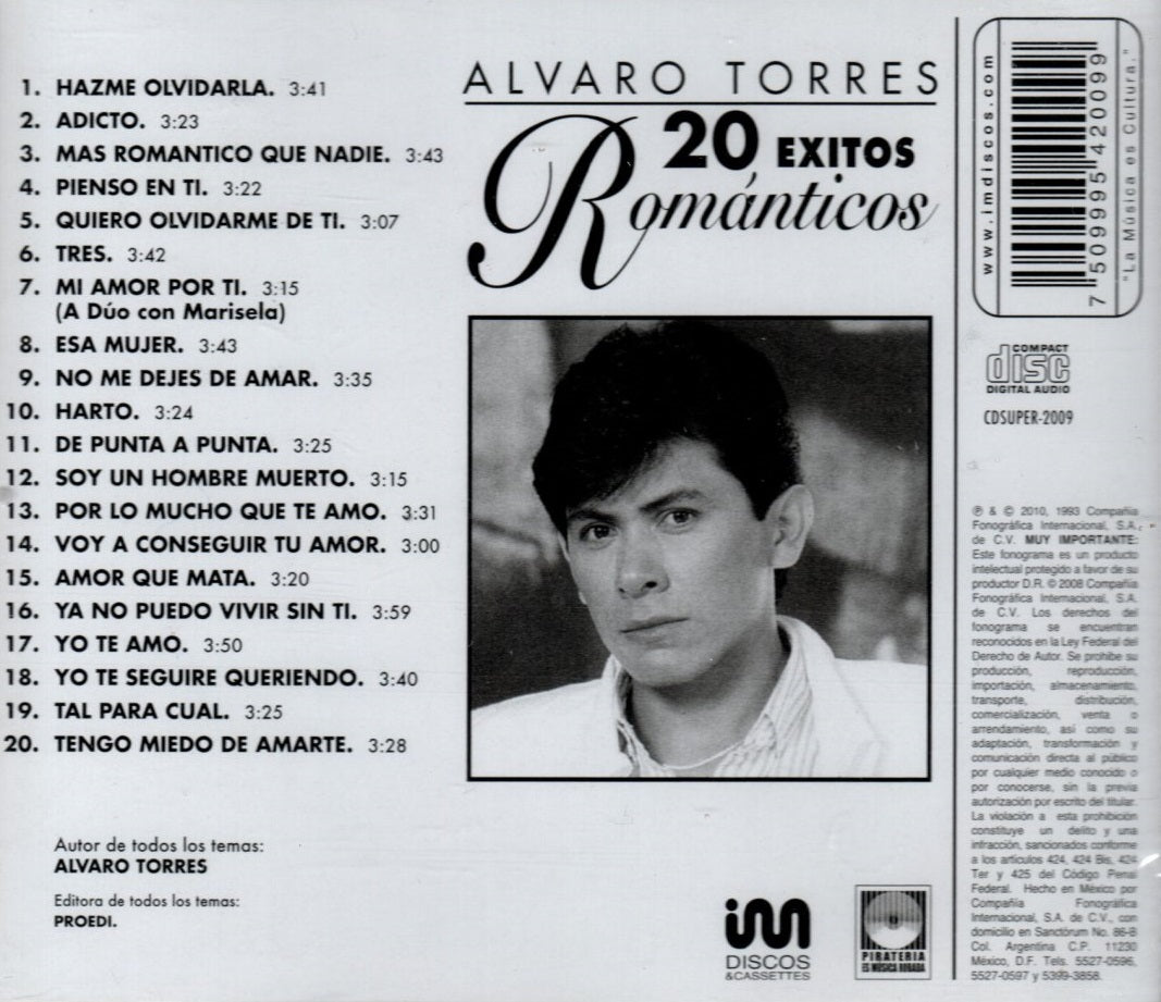 CD Alvaro Torres - 20 Exitos Romanticos