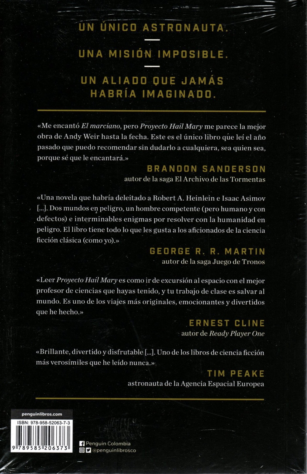 Libro Andy Weir - Proyecto Hail Mory