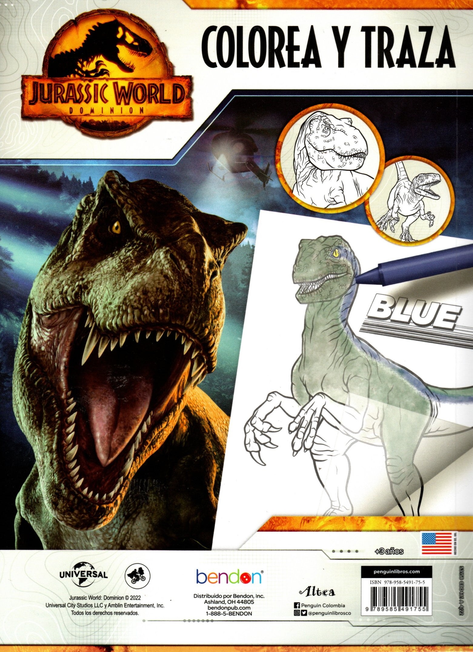 Libro Jurassic World - Colorea Y Traza