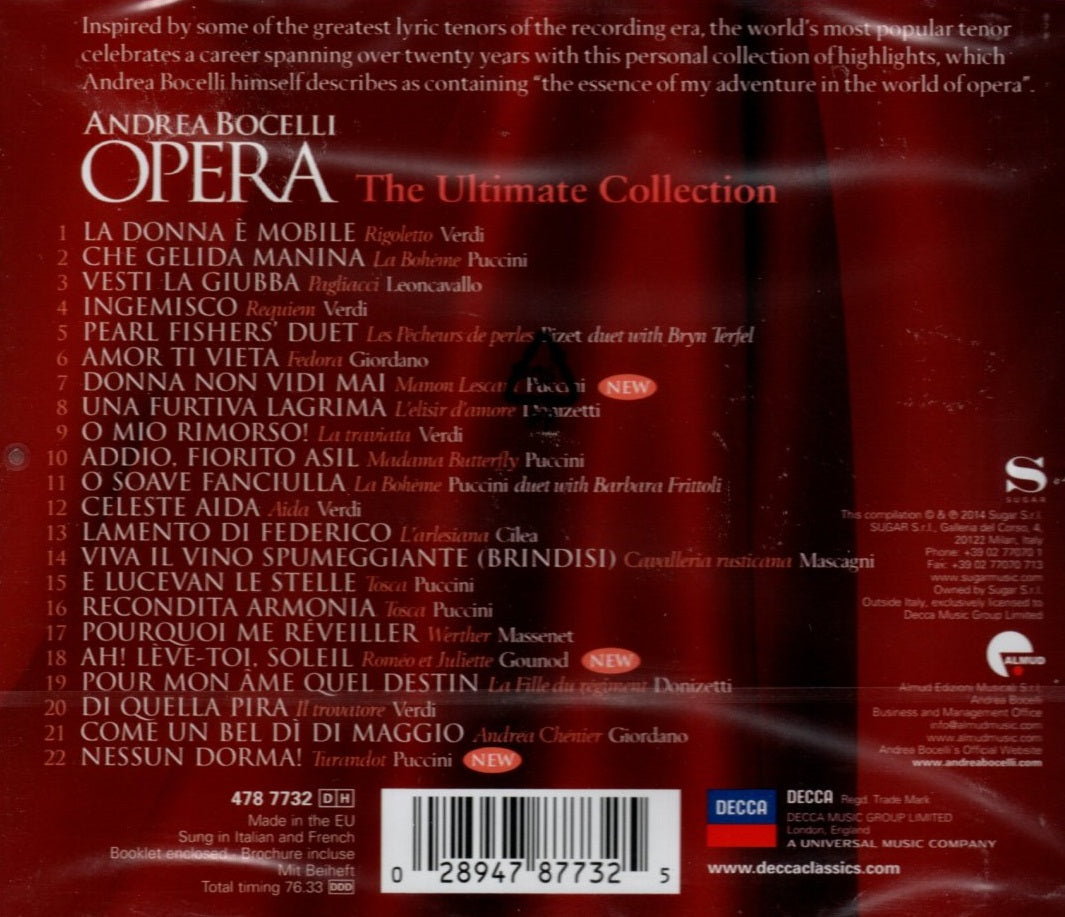 CD Andrea Bocelli - Opera The Ultimate Collection