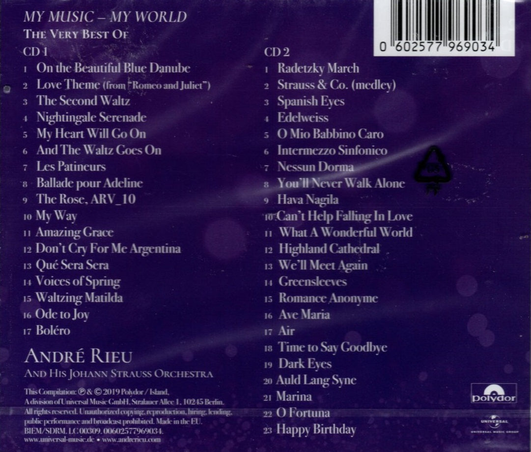CD X2 André Rieu – My Music My World — The Very Best Of