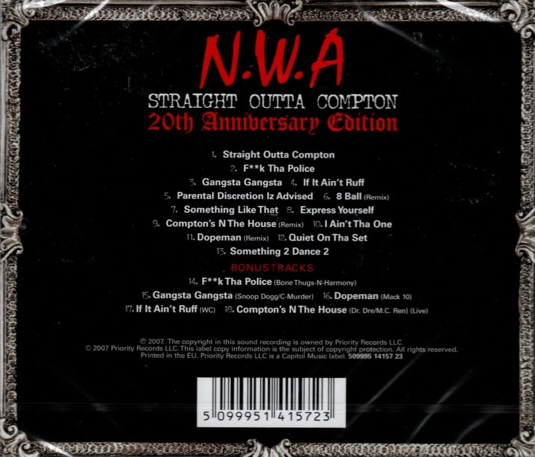 CD N.W.A - Straight Outta Compton (20th Anniversary Edition)