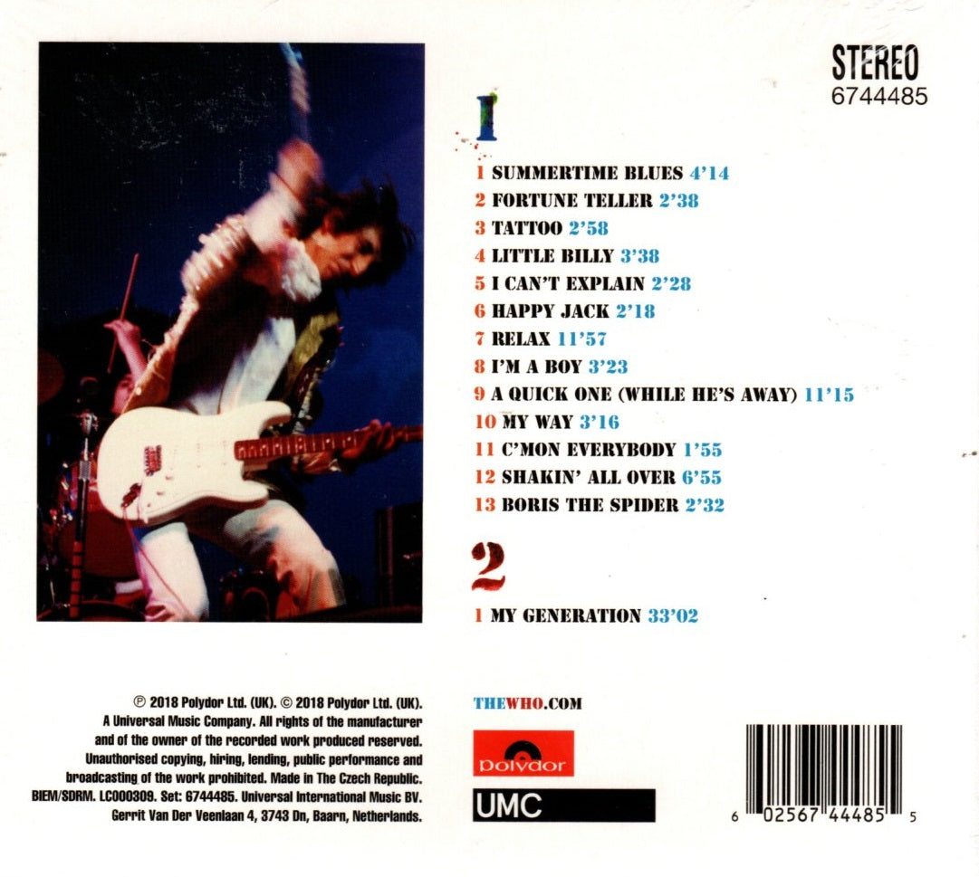 CDX2 The Who – Live At The Fillmore East 1968