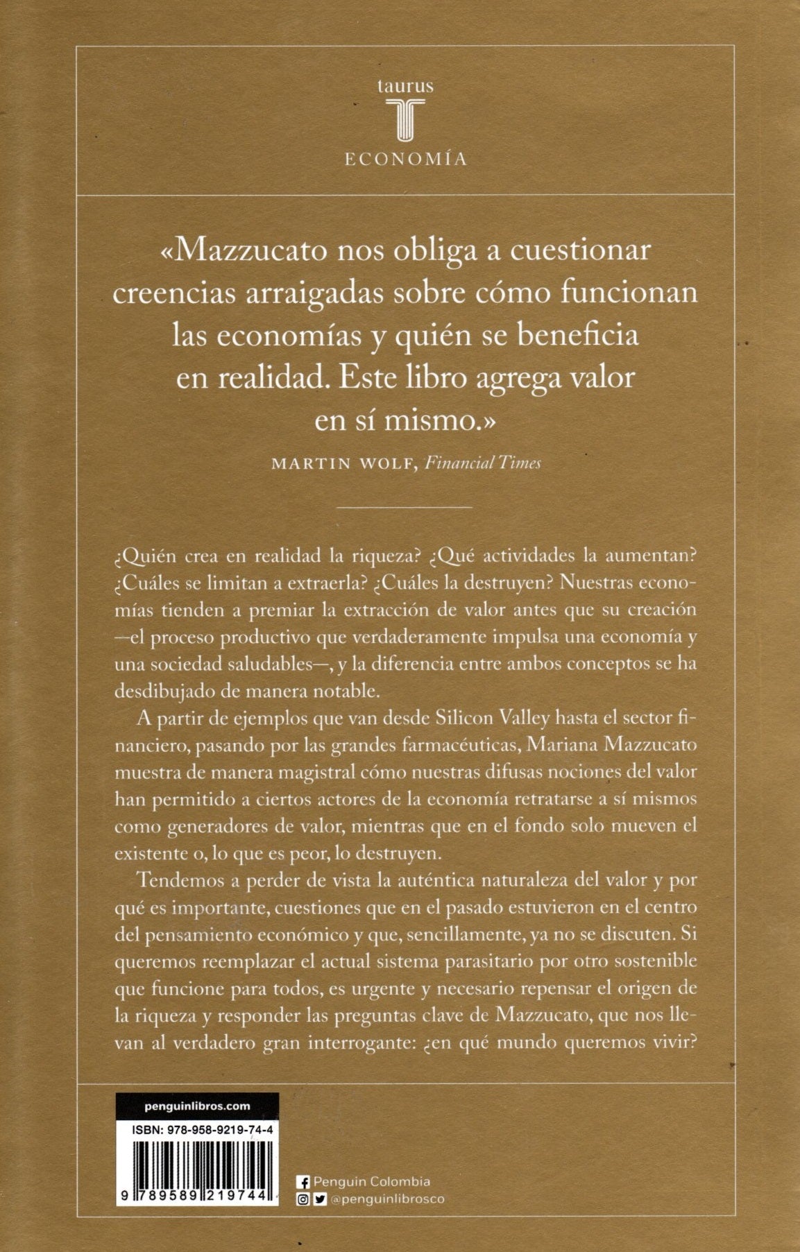 Libro Mariana Mazzucato - El Valor de las Cosas
