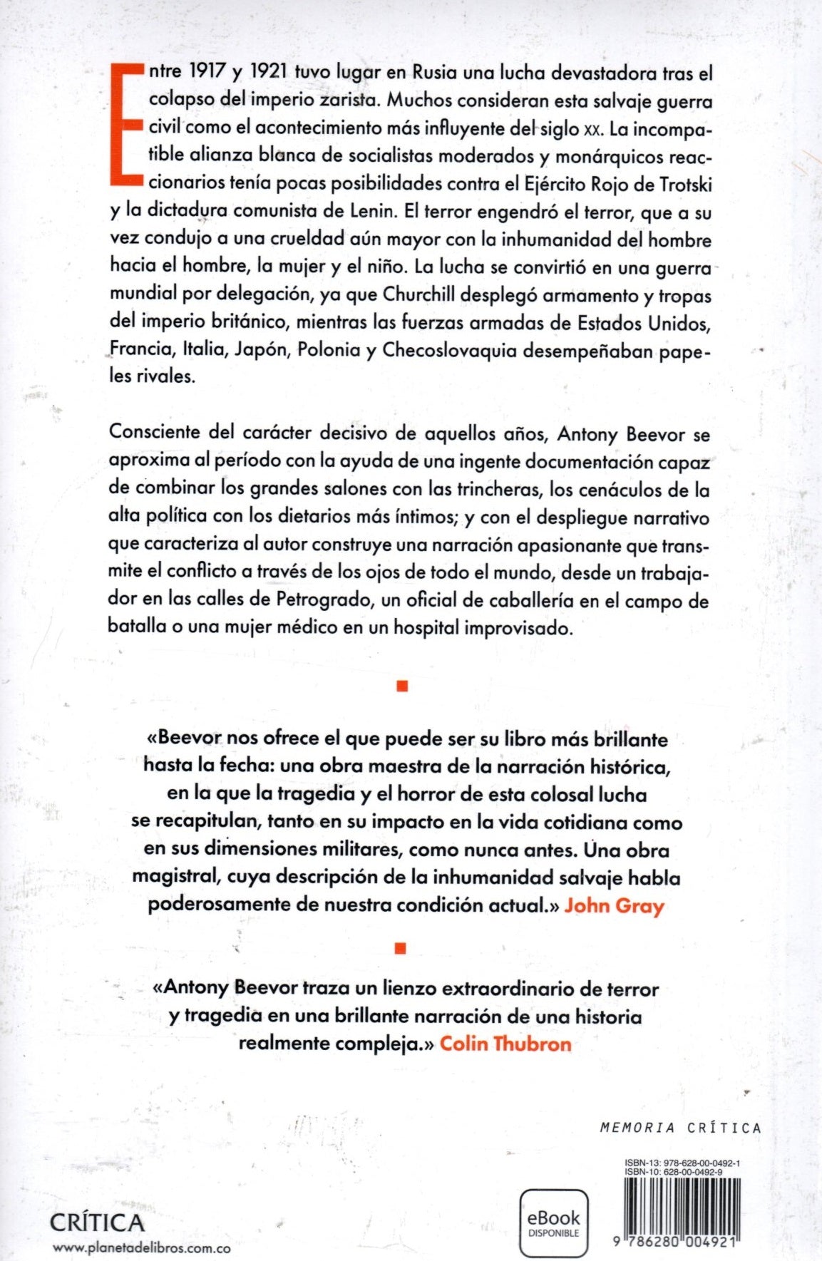 Libro Antony Beevor - Rusia: Revolución Y Guerra Civil, 1917-1921