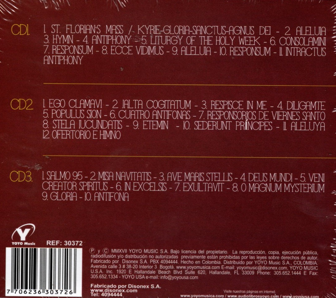 CDX3 Cantos Gregorianos - Coro De La Abadia De San Florian Y De La Iglesia De Santa Rita