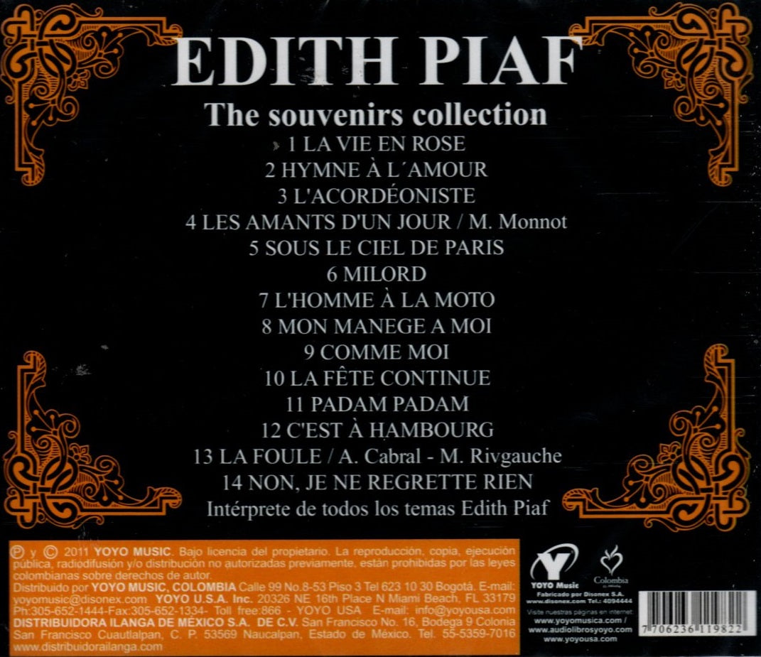 CD Édith Piaf - Serie Los Inmortales / The Souvenirs