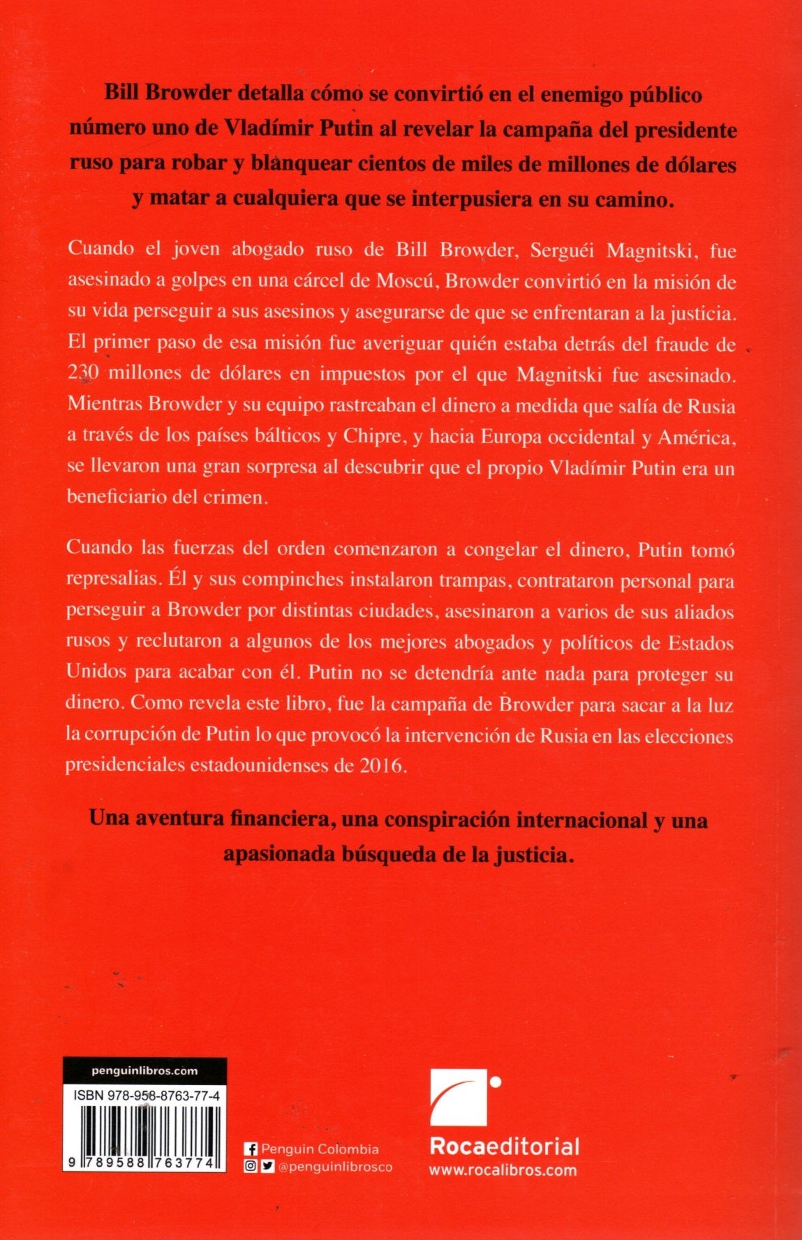 Libro Bill Browder - Orden De Embargo