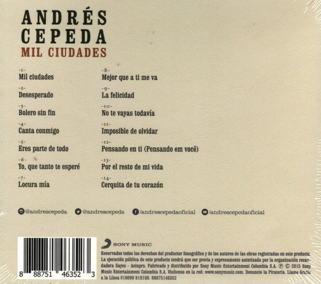 CD Andrés Cepeda – Mil Ciudades