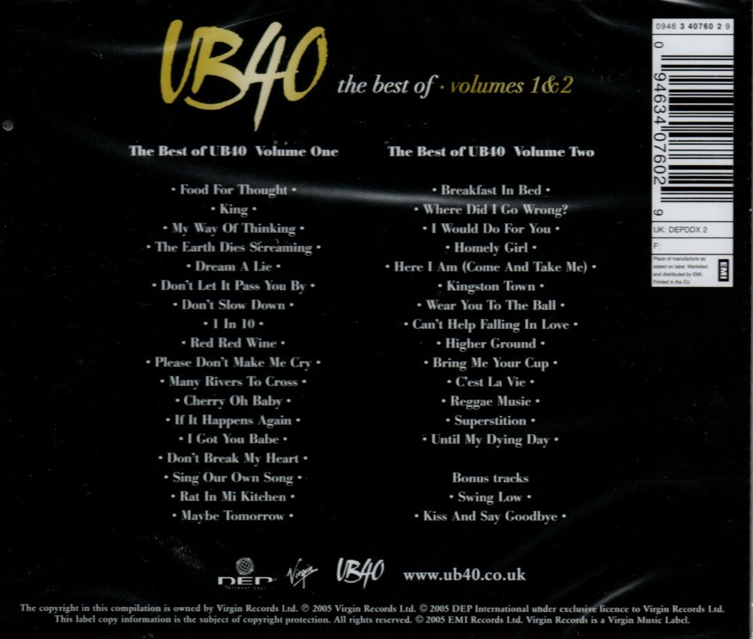 CDX2 UB40 – The Best Of UB40 - Volumes 1 & 2