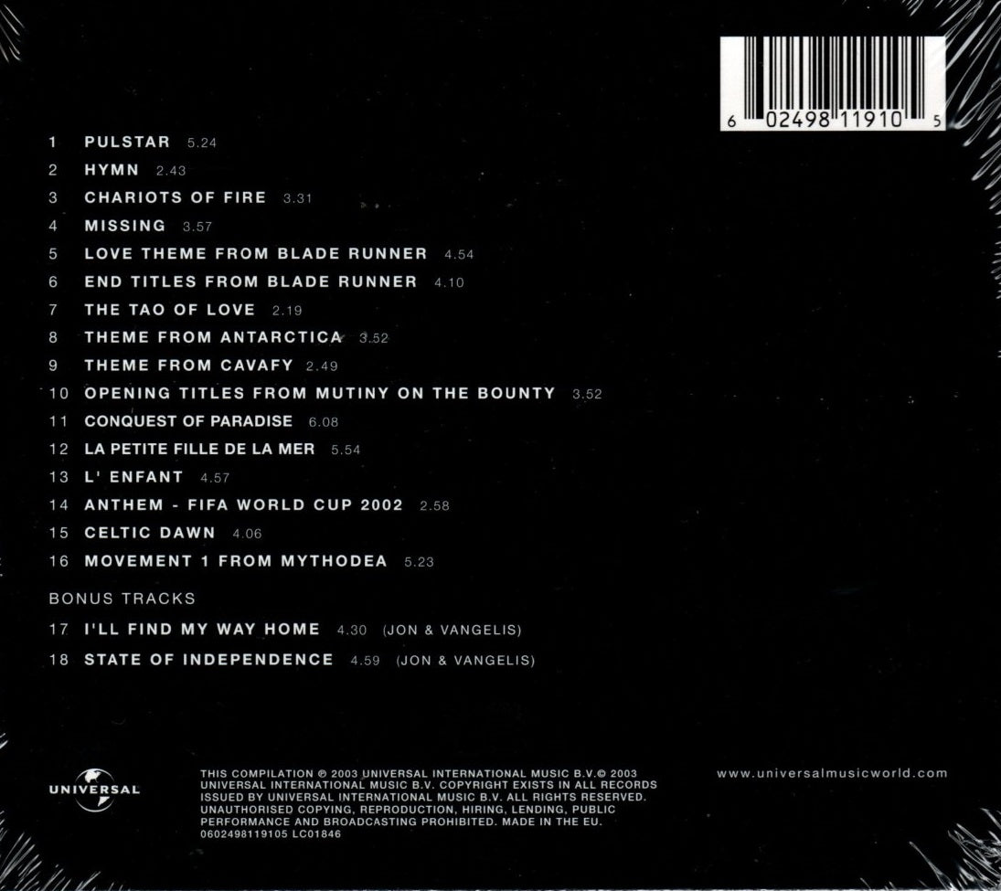 CD Vangelis – Odyssey (The Definitive Collection)