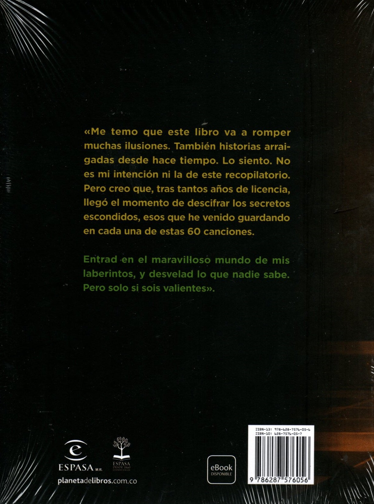 Libro Miguel Bosé - Historia Secreta De Mis Mejores Canciones