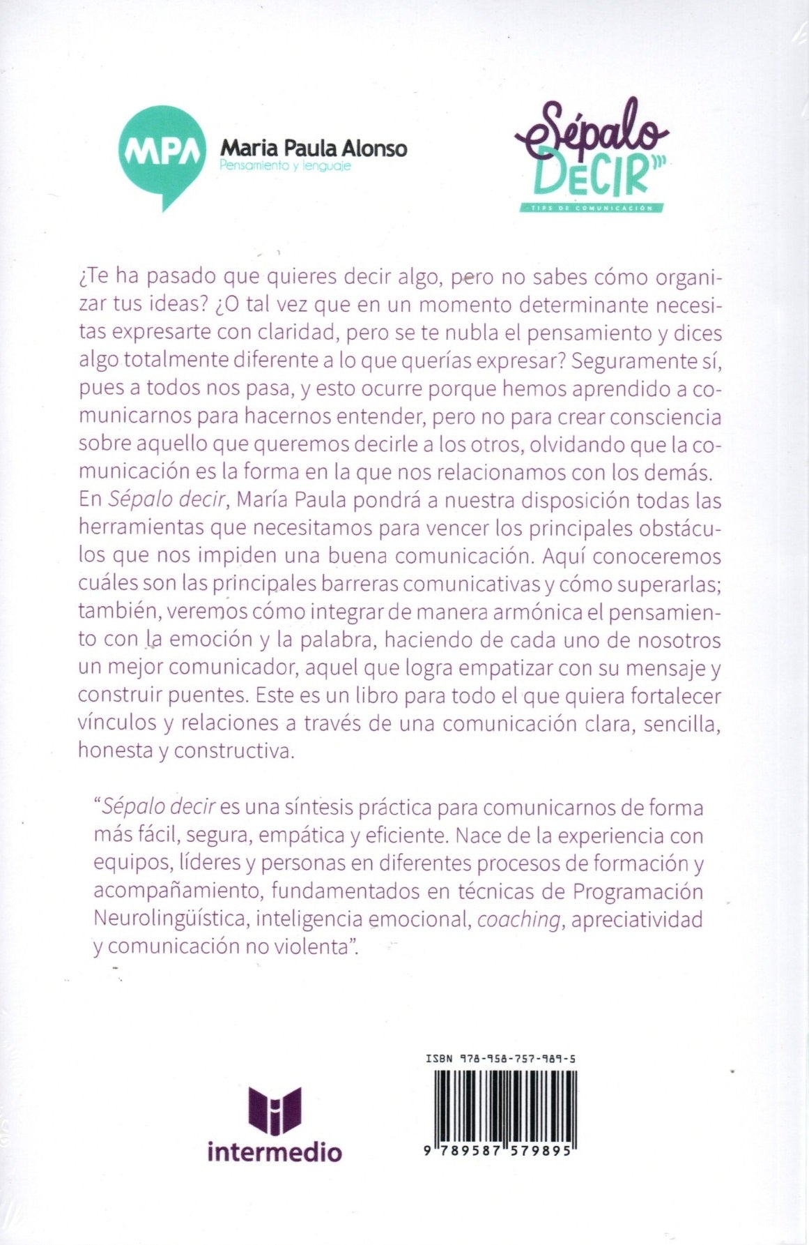 Libro María Paula Alonso - Sépalo decir