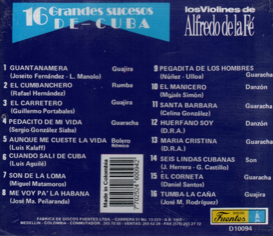 CD Alfredo De La Fé - 16 Grandes Sucesos de Cuba