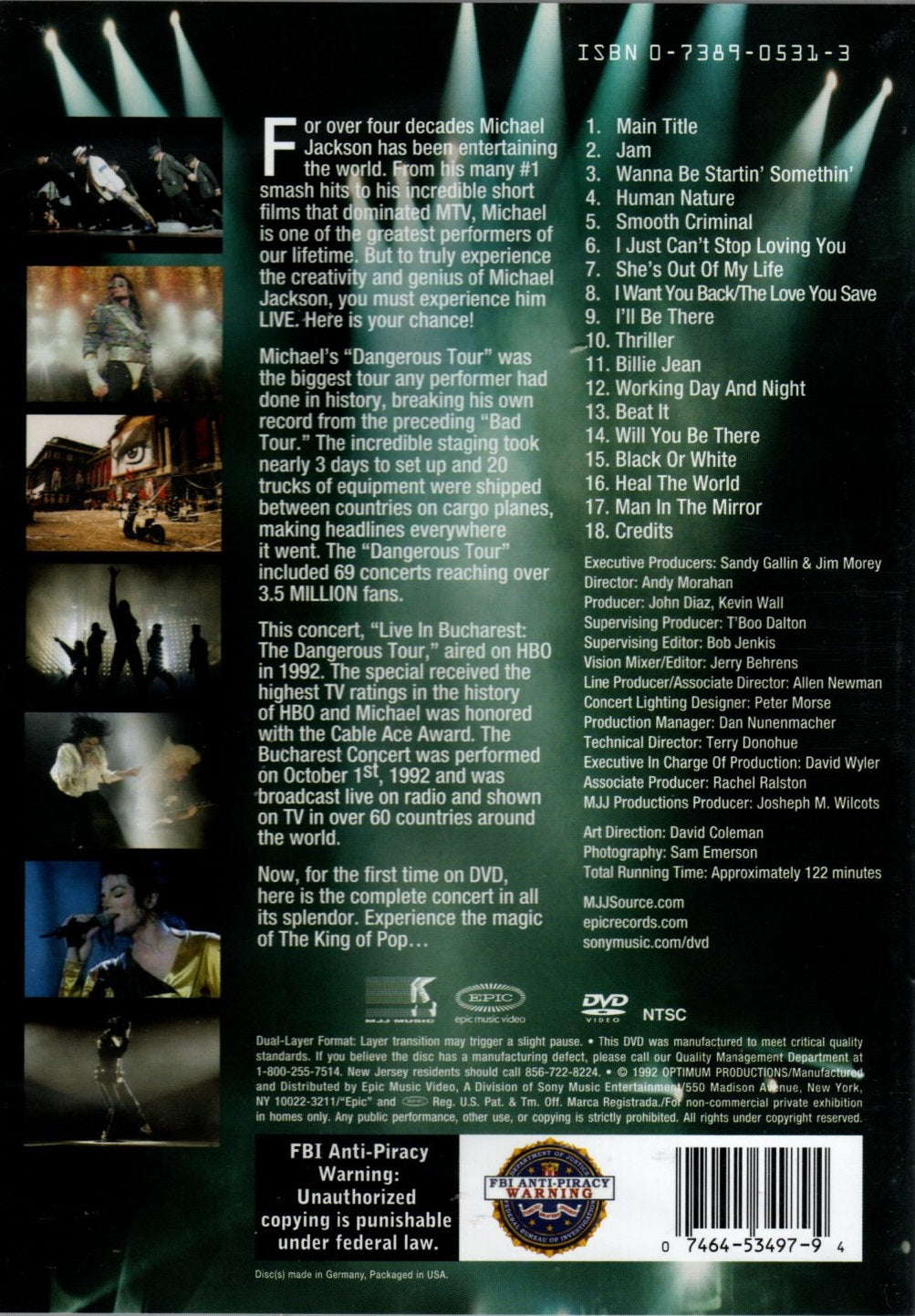 DVD Michael Jackson – Live In Bucharest: The Dangerous Tour