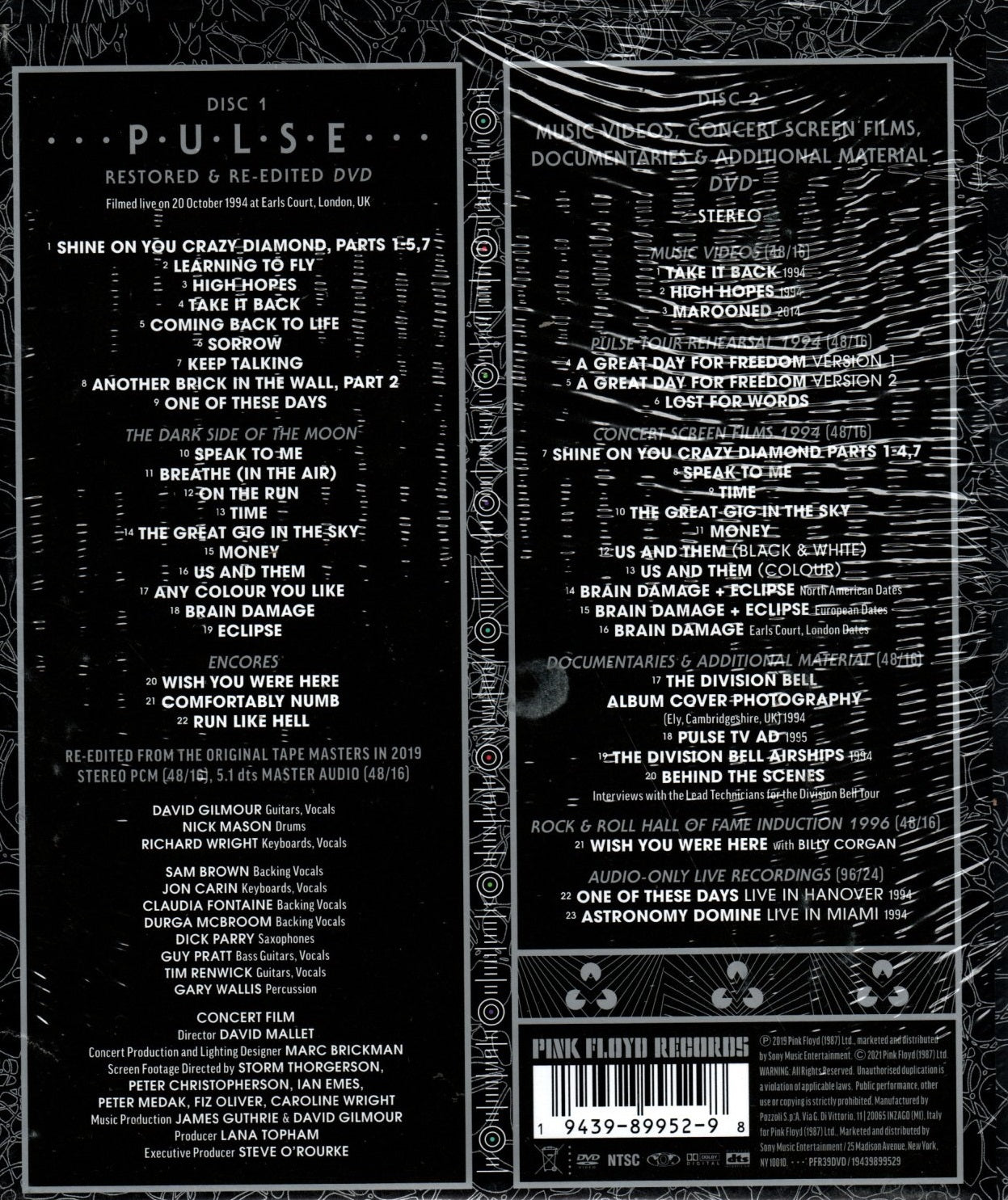 DVD X2 Pink Floyd – Pulse