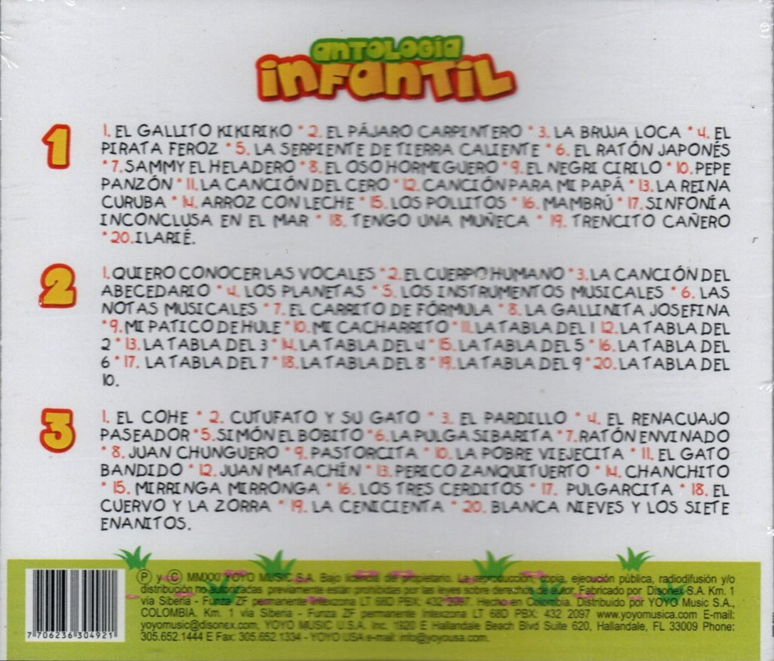CDX3 Antología Infantil - Los Cuentos De Rafael Pombo, Rondas. Tablas De Multiplicar Y Mucho Más ( Música Para Bebes )