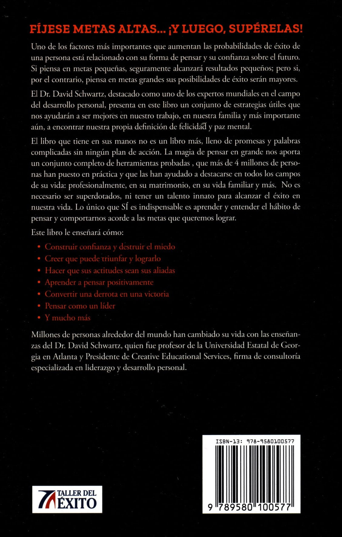 Libro David J. Schwartz - La Magia De Pensar En Grande